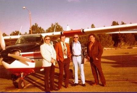 TD Barnes, Leo Crawley, pilot, and Floyd Bleak, Flagstaff, Arizona